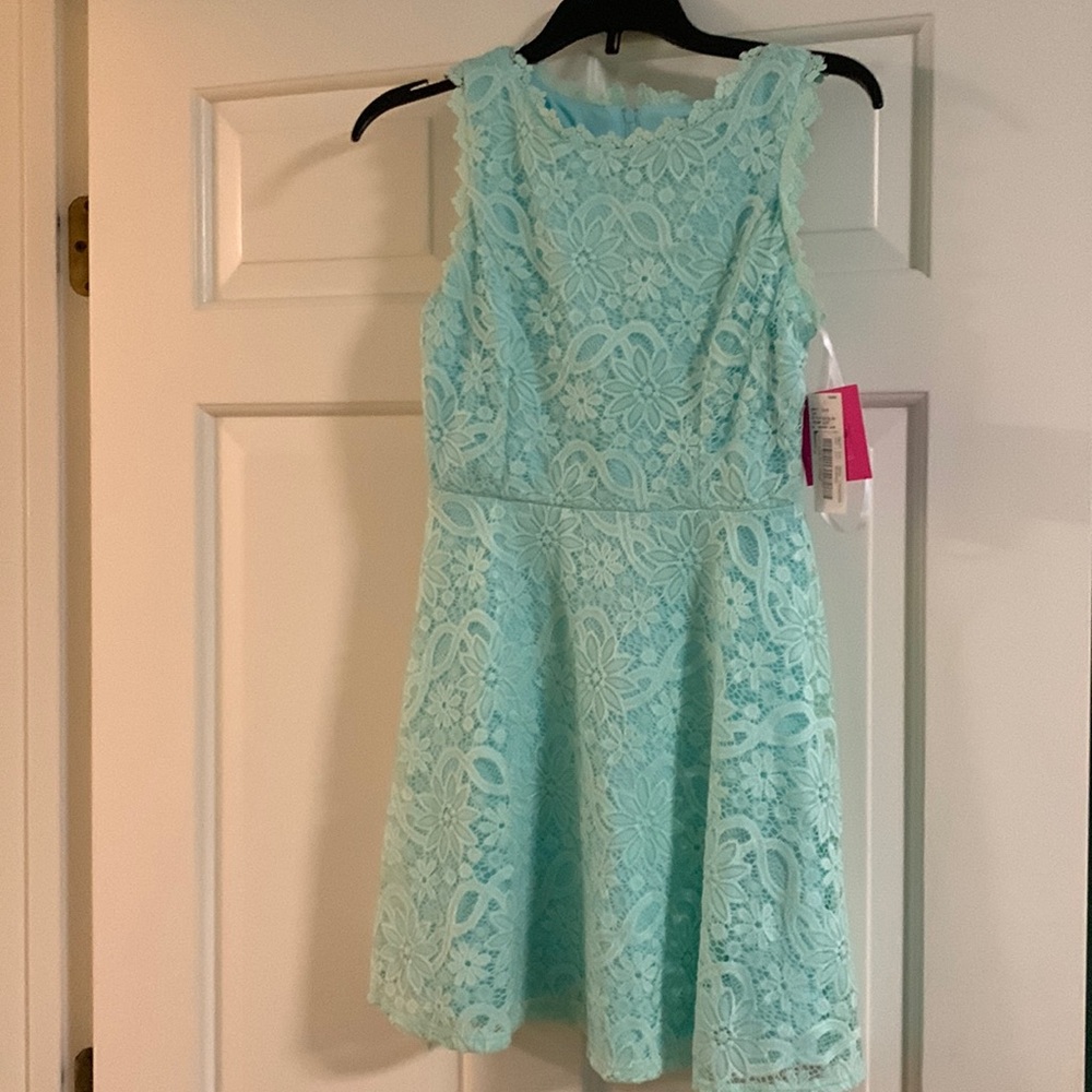 Mint green garden lace dress